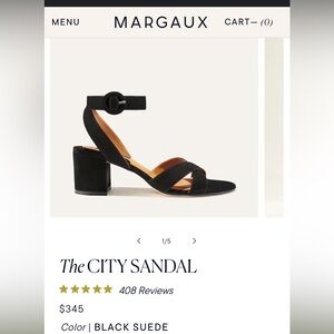 Margaux city sandal size 35(5) in black suede
